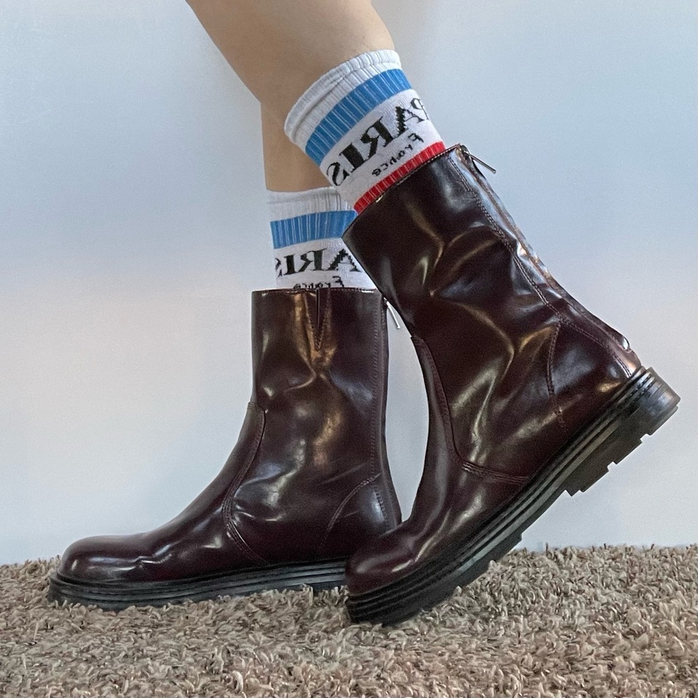 Burgundy Leather Boots